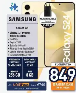 Unieuro SAMSUNG GALAXY S24 offerta
