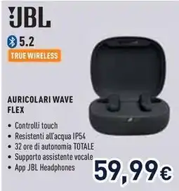 Unieuro JBL AURICOLARI WAVE FLEX offerta