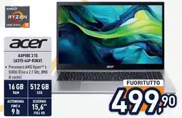 Unieuro acer ASPIRE 3 15 (A315-44P-R3KV) offerta