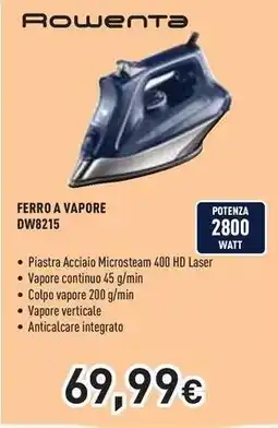 Unieuro Rowenta FERRO A VAPORE DW8215 offerta