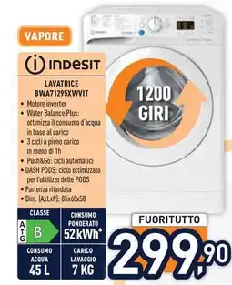 Unieuro INDESIT LAVATRICE BWA71295XWVIT offerta