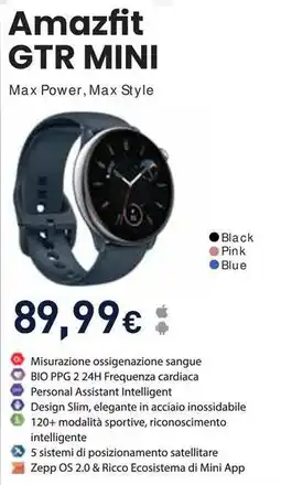 Unieuro Amazfit GTR MINI offerta