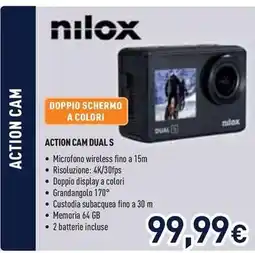 Unieuro nilox ACTION CAM DUAL S offerta