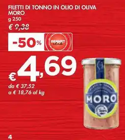 Bennet FILETTI DI TONNO IN OLIO DI OLIVA MORO offerta