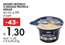 Bennet DESSERT PROTEICO O MOUSSE PROTEICA MÜLLER tipi vari, g 200 offerta
