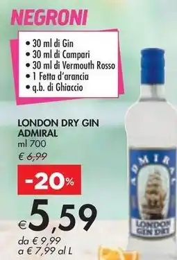 Bennet LONDON DRY GIN ADMIRAL offerta