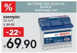 Bennet BATTERIE PER AUTO S4 BOSCH amperaggi vari offerta