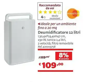 Bricocenter Deumidificatore offerta
