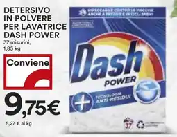 Coop Superstore DETERSIVO IN POLVERE PER LAVATRICE DASH POWER 37 misurini, 1,85 kg offerta