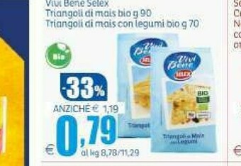 Triangoli di mais con legumi vivi bene bio 70 g(ml)