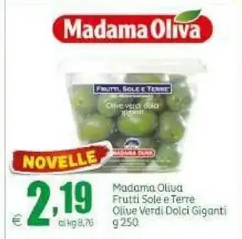 Elite Frutti sole e terre olive verdi dolci giganti 250 g offerta