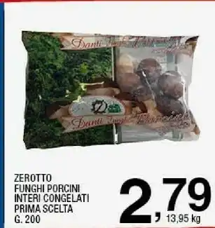 Prima scelta zerotto funghi porcini interi congelati