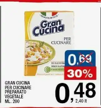 Per cucinare preparato vegetale