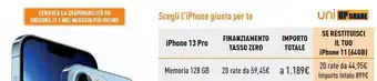 Unieuro Apple iphone 13 pro 128gb offerta