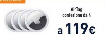 Unieuro Apple airtag in confezione da 4 offerta