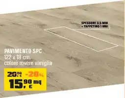 OBI PAVIMENTO SPC 122 x 18 cm, colore rovere vaniglia offerta