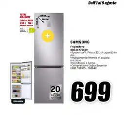 MediaWorld SAMSUNG Frigorifero RB34C775CS9 offerta