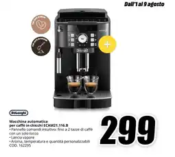 MediaWorld DeLonghi Macchina automatica per caffè in chicchi ECAM21.116.B offerta