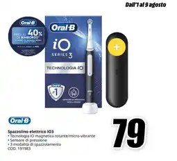 MediaWorld Oral-B Spazzolino elettrico iO3 offerta