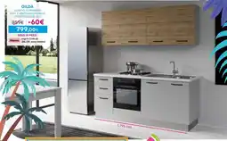 Conforama GILDA cucina completa con 2 elettrodomestici L195xP60xH216 cm offerta