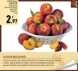 Conad PESCHE GIALLE I NOSTRI ORI Origine Italia provincia di Viterbo, calibro AAA, categoria I al kg offerta