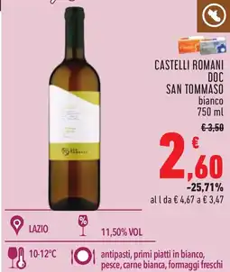 Conad CASTELLI ROMANI DOC SAN TOMMASO bianco 750 ml offerta
