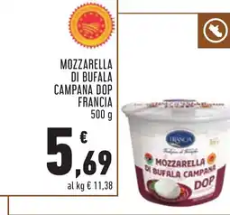 Conad MOZZARELLA DI BUFALA CAMPANA DOP FRANCIA 500 g offerta