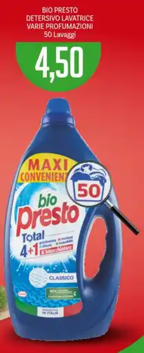 Supermercati Piccolo BIO PRESTO DETERSIVO LAVATRICE VARIE PROFUMAZIONI 50 Lavaggi offerta