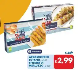 MD Discount ARROSTICINI DI TOTANO - g 300 SPIEDINI DI MERLUZZO g 280 offerta