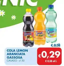 MD Discount COLA LEMON ARANCIATA GASSOSA CASADO - cl 50 offerta