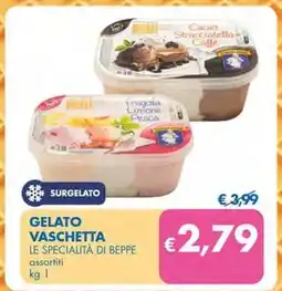 MD Discount GELATO VASCHETTA LE SPECIALITÀ DI BEPPE assortiti kg 1 offerta