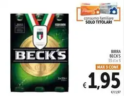 Spazio Conad BIRRA BECK'S 33 cl x 3 offerta