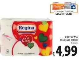 Spazio Conad CARTA CASA REGINA DI CUORI 6 rotoli offerta