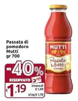 Carrefour Express Passata di pomodoro Mutti gr 700 offerta