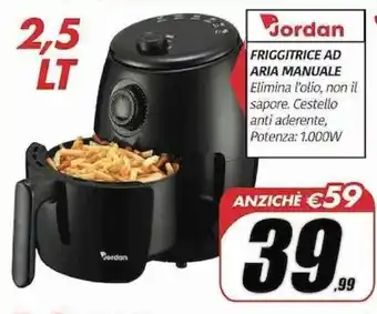 Jordan Friggitrice Ad Aria Manuale 2,5lt