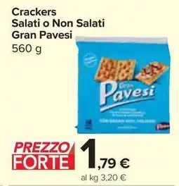 Carrefour Market Crackers Salati o Non Salati Gran Pavesi offerta