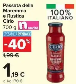 Carrefour Market Passata della Maremma e Rustica Cirio offerta
