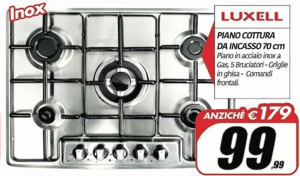 Luxell Piano Cottura da Incasso 70cm offerta di Telitaly