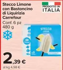 Carrefour Market Stecco Limone con Bastoncino di Liquirizia Carrefour Conf. 6 pz offerta