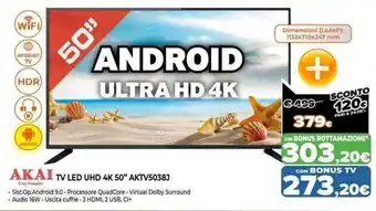 Expert Akai TV Led UHD 4K 50" AKTV5038J offerta