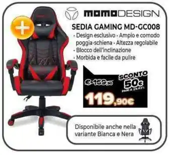 Expert Momo Design Sedia Gaming MD-GC008 offerta
