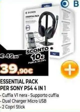 Expert Bigben Essential Pack per Sony PS4 4 in 1 offerta
