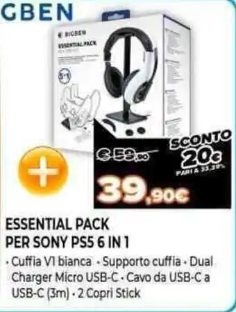 Expert Bigben Essential Pack per Sony PS5 6 in 1 offerta