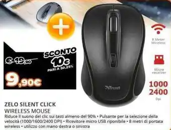 Expert Trust Zelo Silent Click Wireless Mouse offerta