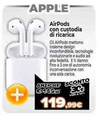 Expert Apple AirPods con custodia di ricarica offerta