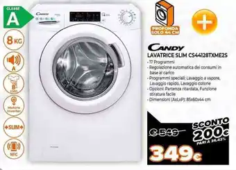 Expert Candy Lavatrice Slim CS44128TXME2S offerta