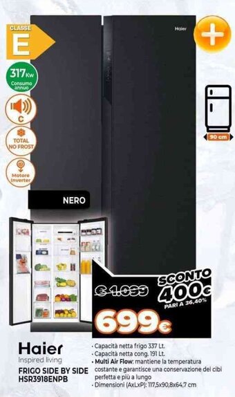 Expert Haier Frigo Side by Side HSR3918ENPB offerta