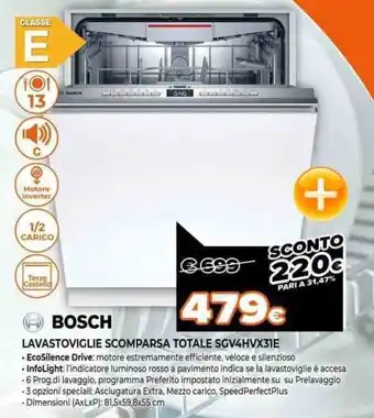 Expert Bosch Lavastoviglie Scomparsa Totale SGV4HVX31E offerta