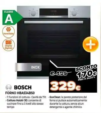 Expert Bosch Forno HBA534BS0 offerta