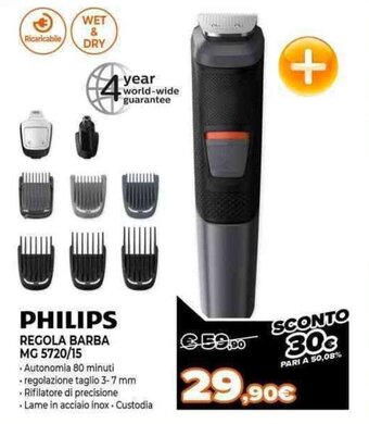 Expert Philips Regola Barba MG 5720/15 offerta
